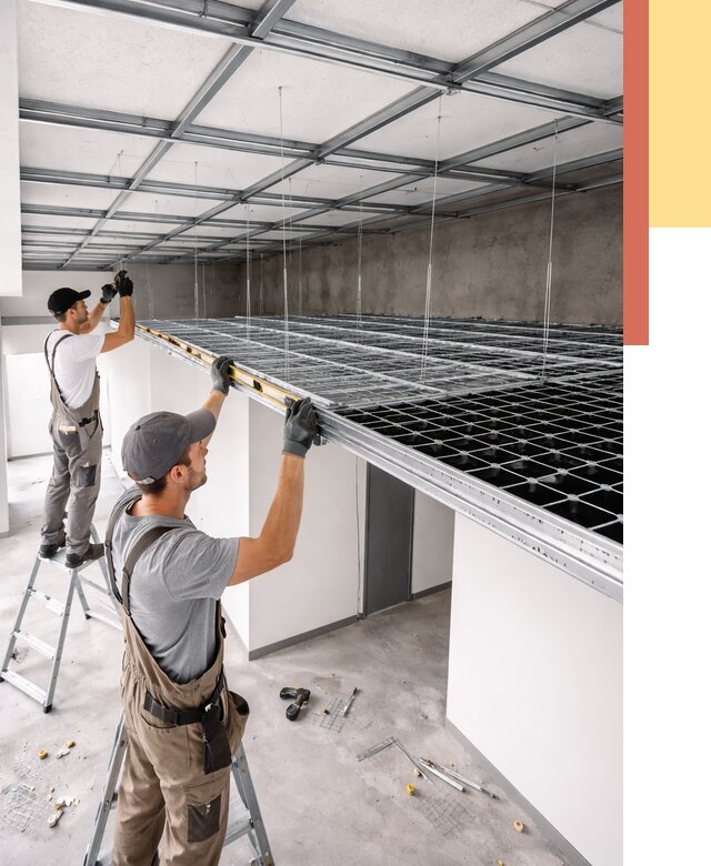 Монтаж потолка грильято в Ялуторовске от 465 руб./м² — быстрая сборка под ключ | ОТДЕЛОЧНИК-Лтр