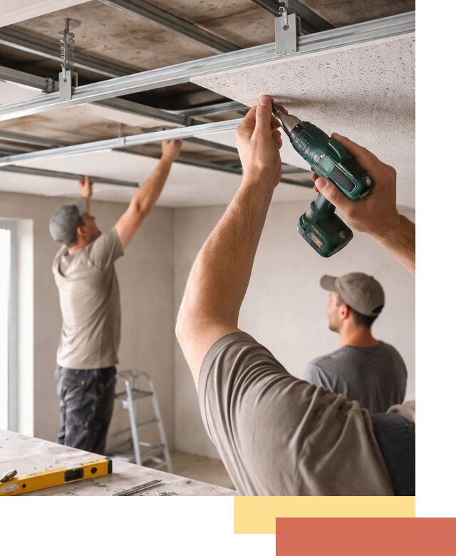 Монтаж акустического потолка в Ялуторовске под ключ