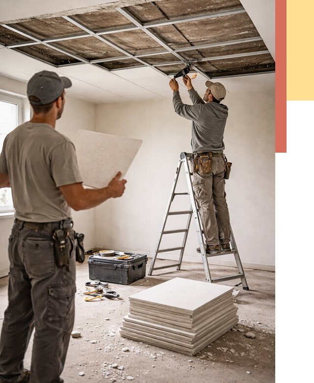 Замена плит подвесного потолка в Ялуторовске от 1808 руб. быстро и недорого | ОТДЕЛОЧНИК-Лтр