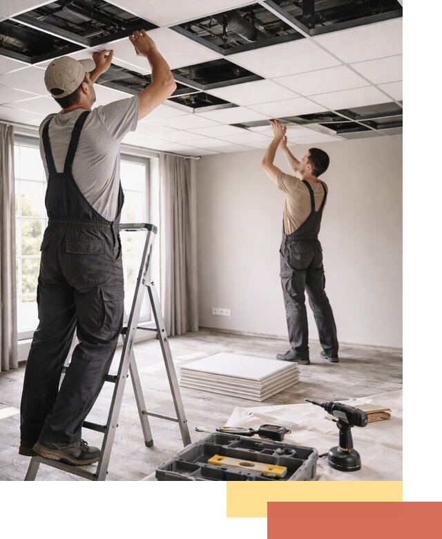 Замена плит подвесного потолка в Ялуторовске быстро и качественно