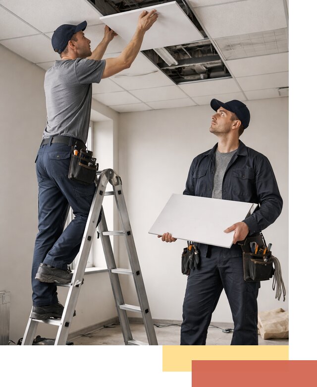 Обслуживание подвесного потолка в Ялуторовске — ремонт и чистка