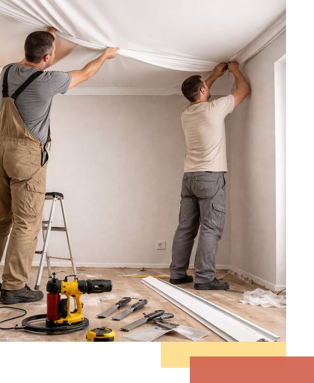 Монтаж ПВХ натяжного потолка в Ялуторовске качественно и быстро