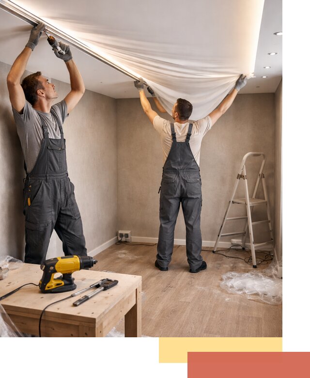 Монтаж натяжного потолка с подсветкой в Ялуторовске цена и сроки