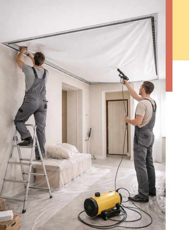 Монтаж натяжного потолка в прихожей в Ялуторовске от 2737 руб. под ключ | ОТДЕЛОЧНИК-Лтр