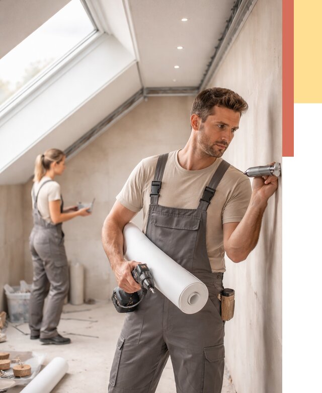 Монтаж натяжного потолка на мансарде в Ялуторовске от 3615 руб. | ОТДЕЛОЧНИК-Лтр