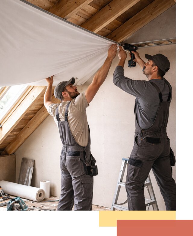 Монтаж натяжного потолка в мансарде в Ялуторовске