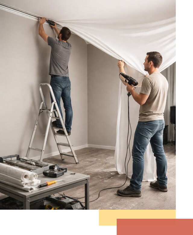 Монтаж натяжного потолка в студии в Ялуторовске