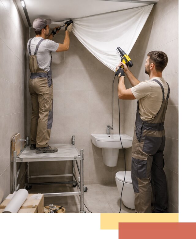 Монтаж натяжного потолка в санузле в Ялуторовске