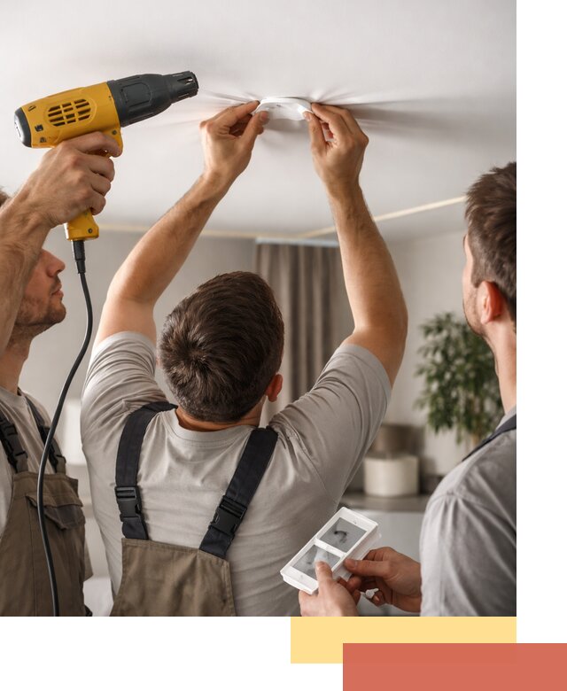 Ремонт прокола полотна натяжного потолка в Ялуторовске