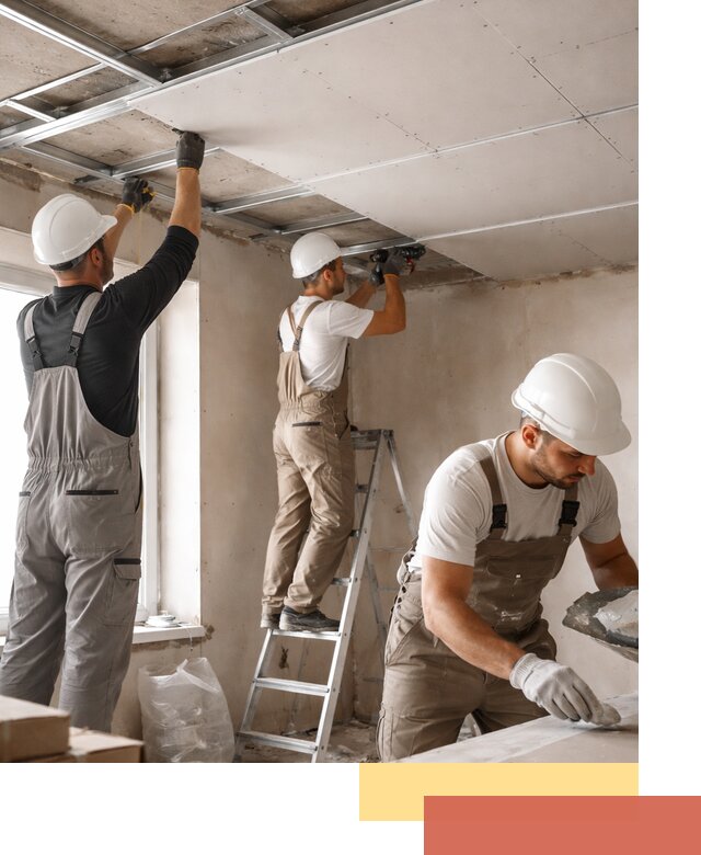 Одноуровневый потолок из гипсокартона в Ялуторовске — монтаж и отделка