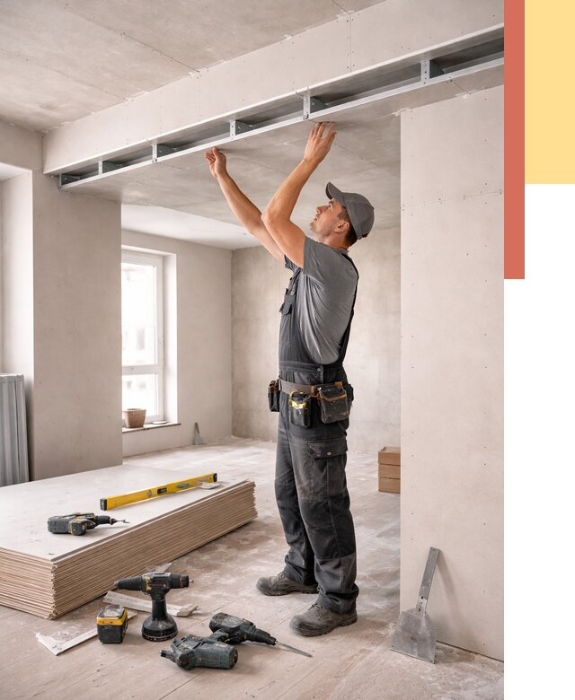 Потолок из гипсокартона с нишей в Ялуторовске от 1291 руб. под ключ | ОТДЕЛОЧНИК-Лтр