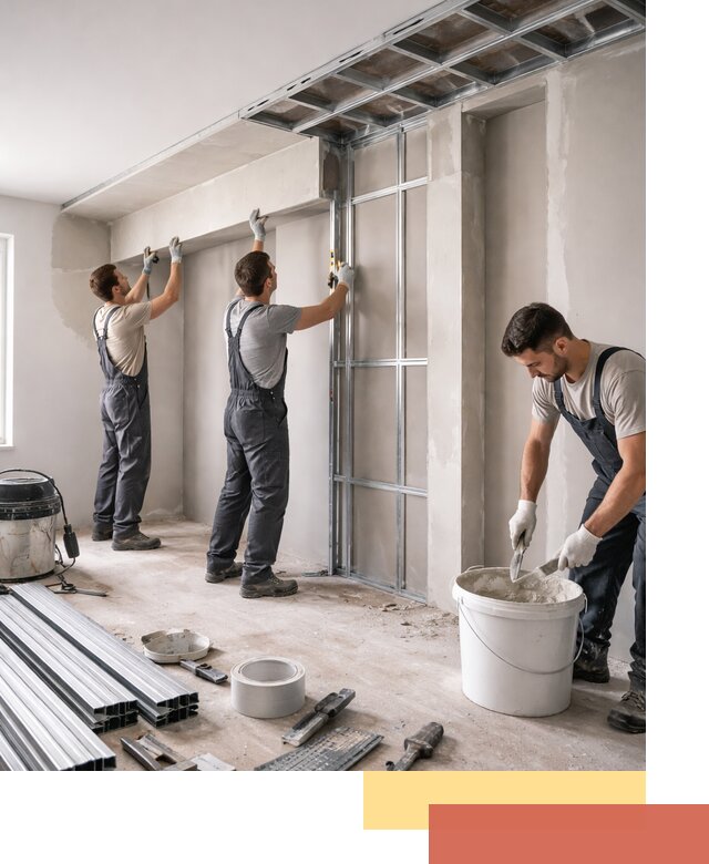 Монтаж потолка из гипсокартона с нишей в Ялуторовске