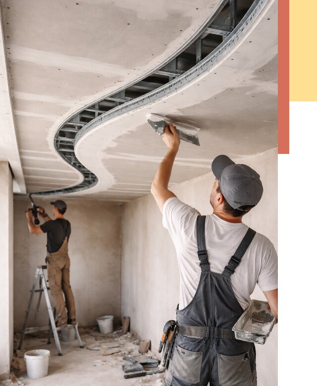 Криволинейный потолок из гипсокартона в Ялуторовске от 2169 руб./м2 | ОТДЕЛОЧНИК-Лтр