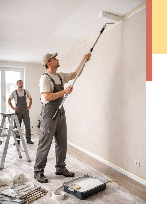 Покраска потолка из гипсокартона в Ялуторовске от 4648 руб./м2 — услуги под ключ | ОТДЕЛОЧНИК-Лтр