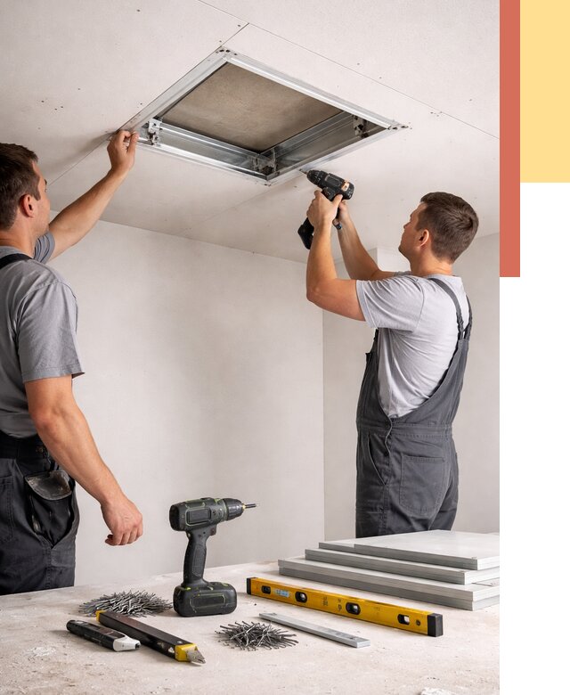 Установка люка в потолок ГКЛ в Ялуторовске от 2582 руб. под ключ | ОТДЕЛОЧНИК-Лтр