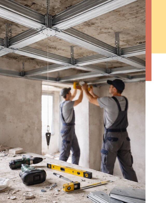 Монтаж каркаса потолка из профиля в Ялуторовске от 4648 руб. — услуги ОТДЕЛОЧНИК-Лтр