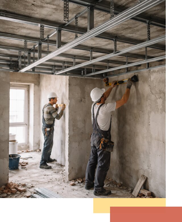 Монтаж каркаса потолка из профильного профиля в Ялуторовске