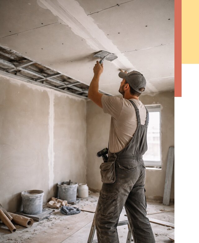 Ремонт потолка из гипсокартона в Ялуторовске от 671 руб./м² — быстро и недорого | ОТДЕЛОЧНИК-Лтр