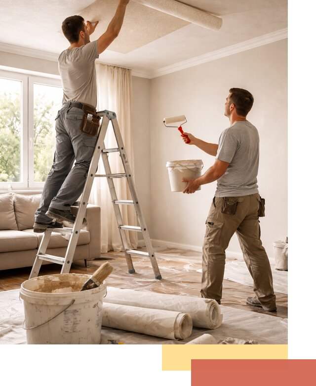 Поклейка обоев на потолок в Ялуторовске — качественно и быстро