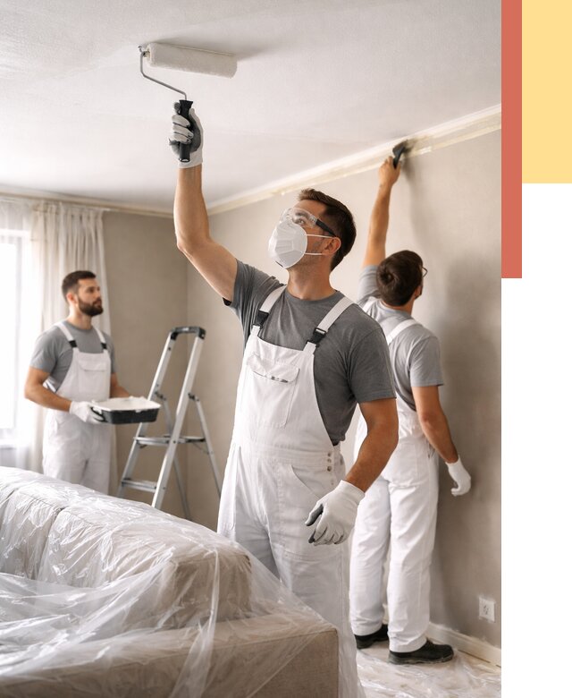 Покраска потолка водоэмельсионной краской в Ялуторовске от 2272 руб/м² — услуги под ключ | ОТДЕЛОЧНИК-Лтр