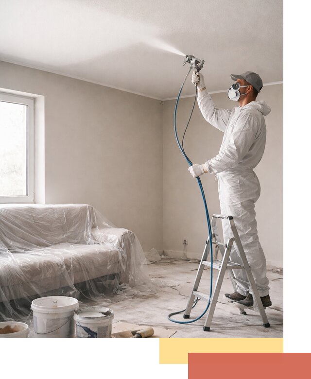 Покраска потолка краскопультом в Ялуторовске быстро и качественно