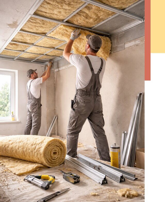 Утепление потолка в Ялуторовске от 7437 руб/м2 — недорого, быстро, под ключ | ОТДЕЛОЧНИК-Лтр