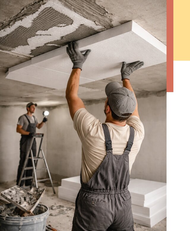 Утепление потолка пенопластом в Ялуторовске от 4648 руб/м2 — недорого и быстро | ОТДЕЛОЧНИК-Лтр